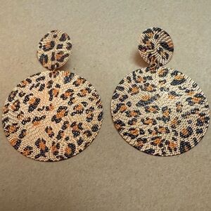 Leopard Print Statement Earrings NEW